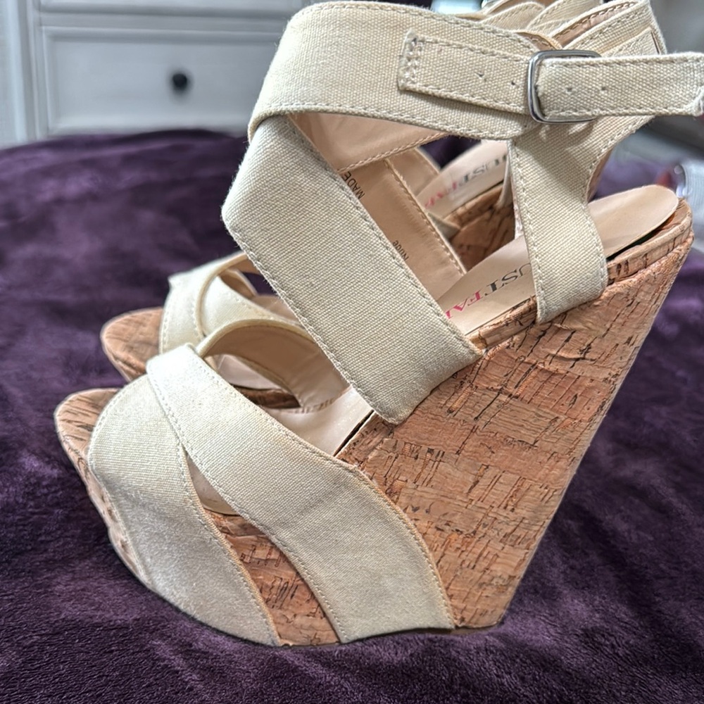 Women's Beige Wedge Sandals